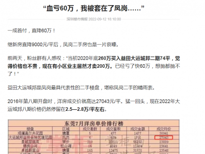 东莞凤岗房价跌得太快了，大亚湾房价还会涨吗？