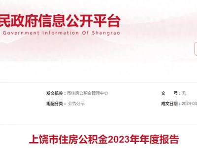 上饶市住房公积金2023年年度报告发布非在编72人