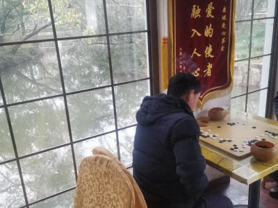 金老师对战云鸣金龙海老师双人围棋赛勇夺冠军